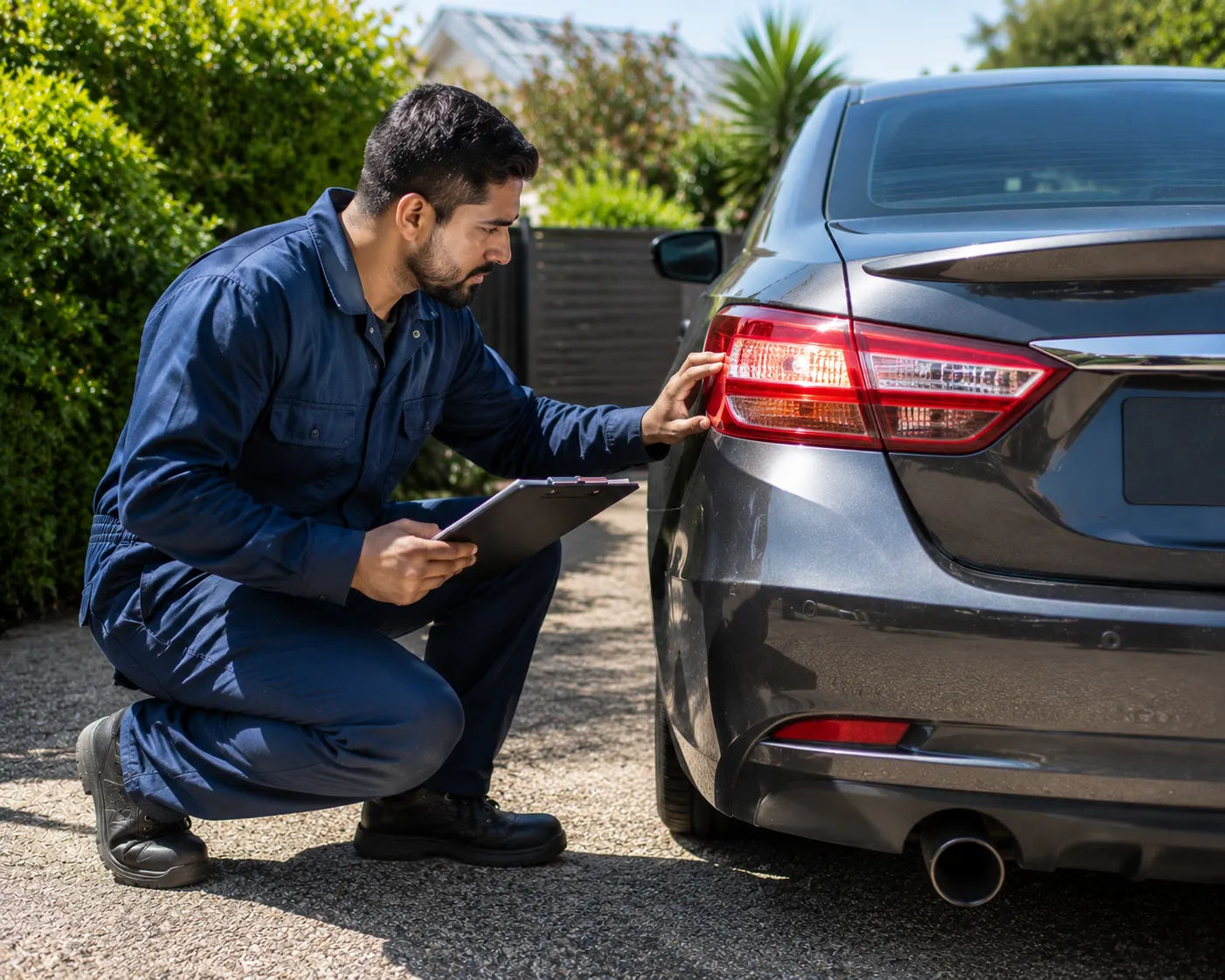 Mobile roadworthy safety certificate inspection at a customer's location